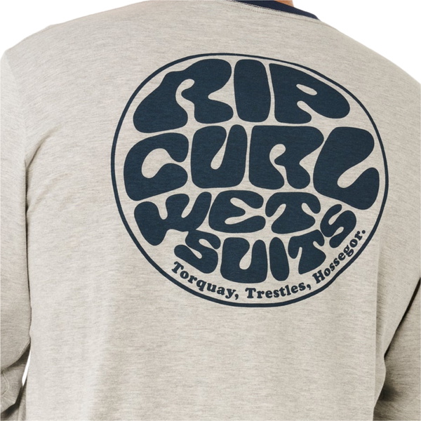 2026 Rip Curl Hombres Traje De Neopreno Icon Camiseta De Manga Larga 104MTE - Grey Marle